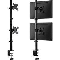 Futura Dual Vertical Monitor Stand 13 - 32 Inch Adjustable Clamp 8kg Each in Black