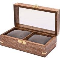 Harvey Makin Wooden Watch Duo Storage Box in Brown