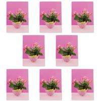 Wee Blue Coo Teapot Of Roses Floral Pink Tea Art Cards Pack of 8 Any Occasion, A6 | Size: 8 pack