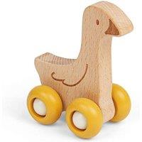 Bigjigs Toys Farm Animal on Wheels (Goose) - Mini Wooden Push Along Animals