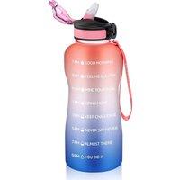 Nordara 2L Large Capacity Leakproof Water Cup With Straw Time Scale Design in Pink | Size: 1000ml