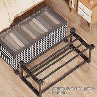 Nordara L:57x29x30cm-UnderBed Storage Box with Wheels & Lid Portable in Black | Size: Large