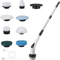 Nordara 9in1 Cordless Electric Spin Scrubber Turbo Handheld Cleaning Brush in White | Size: 100 cm x 15 cm