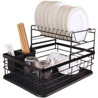 Nordara Black Kitchen Dish Drainer Shelf Rack Sink Side Plate Cutlery | Size: 100 cm x 15 cm