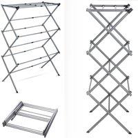 Nordara 3 Tier Folding Telescopic Airer Indoor Outdoor Clothes Dryer in Silver | Size: 100 cm x 15 cm