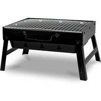 Nordara Portable Folding Charcoal BBQ Grill For Camping Picnic in Black | Size: 100 cm x 100 cm