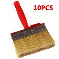 Nordara 10PC 5 Wide Block Paint Brush, Shed Fence Decking Garden Multipurpose in Red