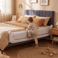 CASART Foldable Toddler Bed Rail 178 cm Long Adjustable Baby Bed Rail Guard in White