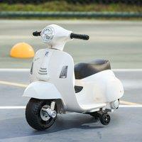 HOMCOM Kids Electric Ride On Motorbike Vespa Licensed 6V Toys in White