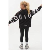 BCouture Girl's Leggings & Oversized Hoodie Set in Black | Size: 7-8 Years