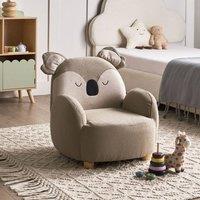 Wyld and Coco Koala Kids Armchair Taupe Upholstered in Beige