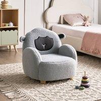Wyld and Coco Kids Sheep Armchair Grey Boucle Low-Profile