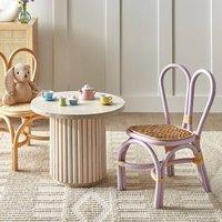 Wyld and Coco Kids Rattan Chair Violet with Heart Backrest