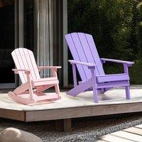 Wyld and Coco Kids Pink Rocking Chair Weather Resistant Outdoor and Indoor Rocker