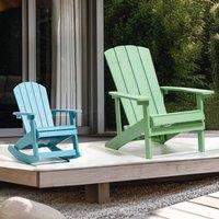 Wyld and Coco Garden Kids Rocking Chair - Kid-Sized Outdoor Rocker Light Blue