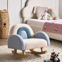 Wyld and Coco Kids Light Blue Boucle Rocking Chair