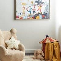 Wyld and Coco Kids Canvas Print Multicolour 63 x 93 cm MDF Frame | Size: 60 cm x 90 cm