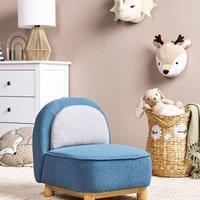 Wyld and Coco Blue Triceratops Kids Chair Polyester Upholstery Rubberwood Legs