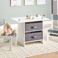 Wyld and Coco Kids 2-Seater Table Set - White and Grey MDF