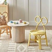 Wyld and Coco Kids Chair - Natural Rattan Yellow