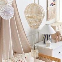 Wyld and Coco Handmade Rattan Hot Air Balloon Hanging Decor for Kids Room Natural