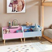 Wyld and Coco Kids Storage Box Blue with Lid and Shelf