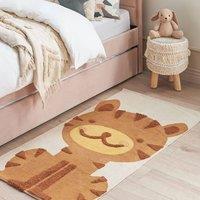 Wyld and Coco Tiger Print Kids Rug Multicolour 80 x 150 cm Low-Pile | Size: 80 cm x 150 cm