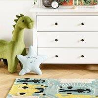 Wyld and Coco Kids Safari Rug 80 x 150 cm Multicolour Low-Pile | Size: 80 cm x 150 cm