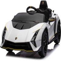 Alivio 12V Lamborghini Kids Electric Ride On Car with Remote Control in White | Size: 1 Seater