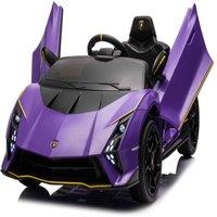 Alivio 12V Lamborghini Kids Electric Ride On Car with Remote Control in Purple | Size: 1 Seater