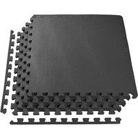 Nordara 10Pcs 60X60cm Thick EVA Foam Interlocking Gym Yoga Floor Mats in Black | Size: 0-18 m