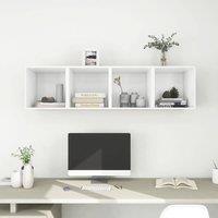 Berkfield Home Wall Cabinets 4 pcs White 37x37x37 cm Engineered Wood | Size: 37 x 37 x 37 cm