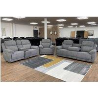 Stratus Interiors Owen Luxury Electric Recliner Sofa with Power Adjustable Seating in Grey