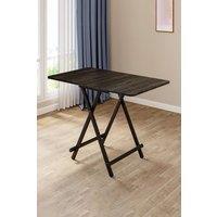 Living and Home 100x60cm Folding Wooden Dining Table in Black | Size: 100x60 cm