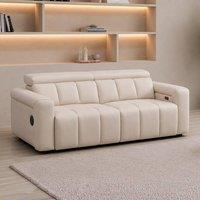 Furnishings For Less UK Delilah Electric Reclining Cream Oslo 3 Seater Sofa With Soundbar