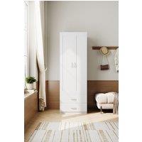 Living and Home Modern 2-Door Wardrobe with 2 Drawers in White