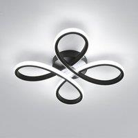 Pheashine 30W LED Ceiling Light, Black 30cm Flower Flush Mount Lamp, Cool White