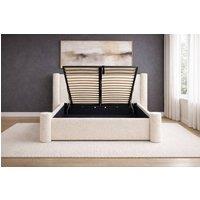 Nexus Mattresses Ltd Luxury Pillar Ottoman Storage Bed Frame, Gas Lift & 50 High Headboard in Cream | Size: King