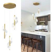 NIVOR 3 Lamp LED Gold Cluster Acrylic Adjustable Hanging Pendant Light 6000k