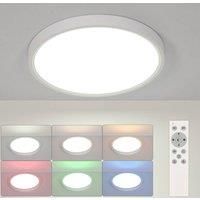 Pheashine White Round RGB LED Ceiling Light, 24W Dimmable with Remote 302.5cm