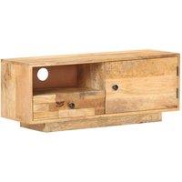 Berkfield Home TV Cabinet 90x30x35 cm Solid Mango Wood in White | Size: 90 x 30 x 35 cm