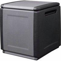 Berkfield Home Garden Storage Box 54x53x57 cm 130 L Dark Grey & Black | Size: 54 x 53 x 57 cm