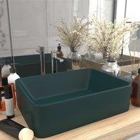 Berkfield Home Luxury Wash Basin Matt Dark Green 41x30x12 cm Ceramic | Size: 41 x 30 x 12 cm