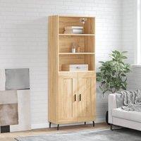 Berkfield Home Highboard Sonoma Oak 69.5x34x180 cm Engineered Wood in Brown