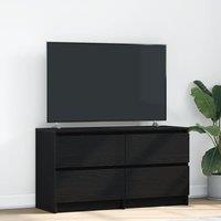 Berkfield Home TV Cabinet Black 100x35x54 cm Engineered Wood | Size: 100 x 35 x 54 cm
