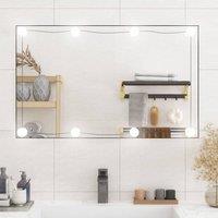 Berkfield Home Wall Mirror with LED Lights 50x80 cm Glass Rectangle in Silver