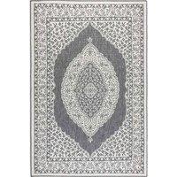 THE RUGS Gemini Reversible Indoor & Outdoor Rug Polypropylene Medallion Rug in Grey | Size: 160 cm x 230 cm