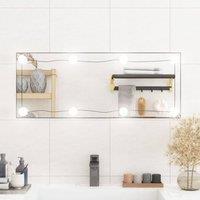 Berkfield Home Wall Mirror with LED Lights 30x80 cm Glass Rectangle in Silver