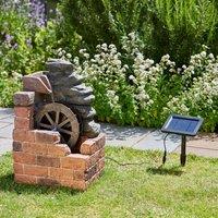 Garden Greatness Heywood Mill Solar Water Wheel Water Fountain