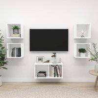 Berkfield Home 5 Piece TV Cabinet Set White Engineered Wood